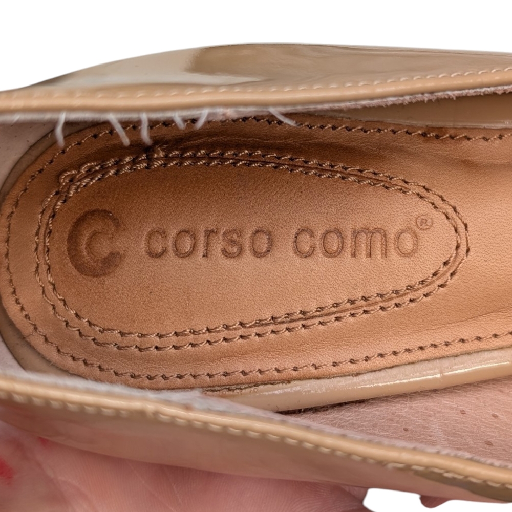 Corso Como Nude Patent Leather Round-Toe Pumps - Picture 9 of 10